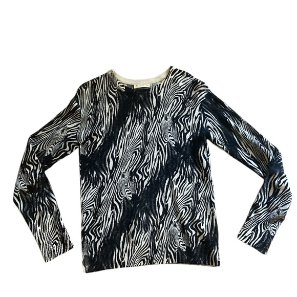 Equipment Sloane Zebra Animal Print Cashmere Sweater - Picture 2 of 7
